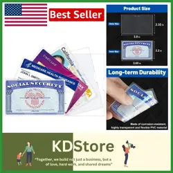 6 Pack Clear Card Sleeves for Social Security, Medicare & Credit Cards - Wate... - Image 1