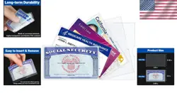 6 Pack Clear Card Sleeves for Social Security, Medicare & Credit Cards - Wate... - Image 2