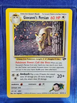 LP Giovanni's Persian 8/132 Pokemon TCG Gym Challenge WotC Card - Image 1