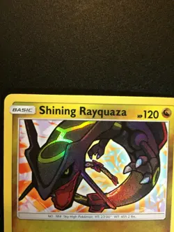 Shining Rayquaza Pokemon Card 56/73 Shining Legends Holo Rare Dragon - Image 2