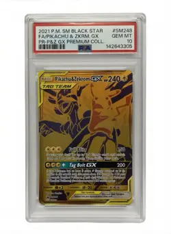Pikachu & Zekrom GX SM248 Holo PSA 10 English Black Star Promo Card - Image 1