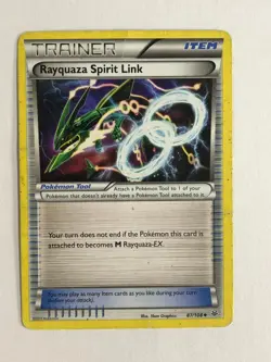 Pokemon Card Roaring Skies Rayquaza Spirit Link 87/108 Heavy Played - Image 1