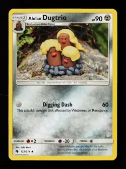 Alolan Dugtrio 123/214 Yuka Morii Uncommon SM - Lost Thunder Pokemon Card - Image 1