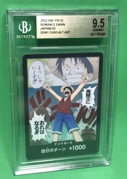 BGS 9.5 GEM DON!! Card Alt Art 2022 One Piece TCG Romance Dawn Japanese Luffy - Image 1
