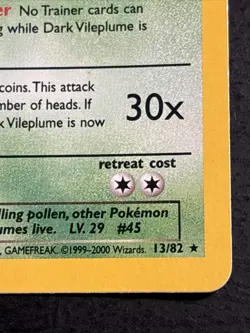 Dark Vileplume 13/82 Pokemon TCG Team Rocket Holo Foil SWIRL Rare Card LP - Image 4