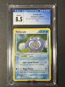 CGC 8.5 NM/MINT Poliwrath 2004 EX Fire Red & Leaf Green 11/112 Holo Pokemon Card - Image 1
