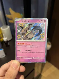 Pokemon TCG Mimikyu Holo Shiny Card 160/091 Paldean Fates - Image 1