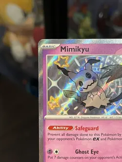 Pokemon TCG Mimikyu Holo Shiny Card 160/091 Paldean Fates - Image 3