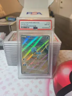 Pokemon Squirtle Holo Illustration Card Rare PSA 8 Mint Mew En-151 170/165 - Image 1