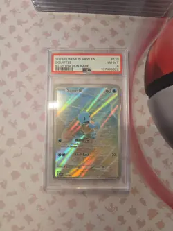Pokemon Squirtle Holo Illustration Card Rare PSA 8 Mint Mew En-151 170/165 - Image 2