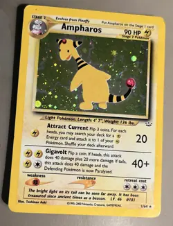 AMPHAROS 1/64 Holo Rare Neo Revelation POKEMON Unlimited Holo 2001 Card - Image 1