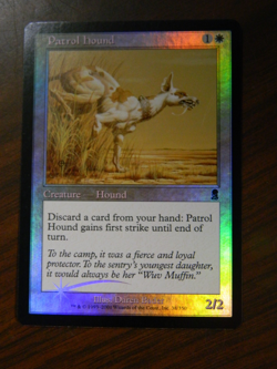 MTG FOIL Odyssey White Common Patrol Hound Near Mint Cond - Image 1