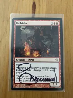 HELLRIDER- SIGNED- MTG Magic The Gathering- NEAR MINT - Image 1