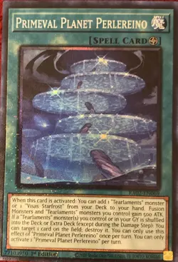 Primeval Planet Perlereino 1st Edition Prismatic Collector's Card RA02-EN069 - Image 1