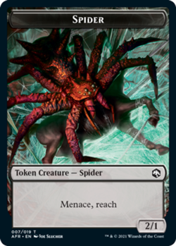 Spider Token Light Play, English Magic the Gathering MTG Adventures in the Forgo - Image 1
