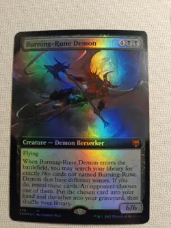 Burning-Rune Demon (Extended Art) Kaldheim Foil - Image 1
