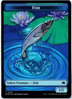 MAGIC TG: Bloomburrow #7//24 Fish//Tender Wildguide - 2-Sided Token- Foil.M2A - Image 1