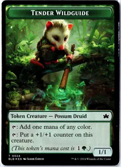 MAGIC TG: Bloomburrow #7//24 Fish//Tender Wildguide - 2-Sided Token- Foil.M2A - Image 2