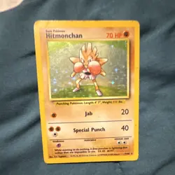 Pokemon Hitmonchan 7/102 Base Set Holo Rare Holo 1999 70 HP English TCG Card - Image 1