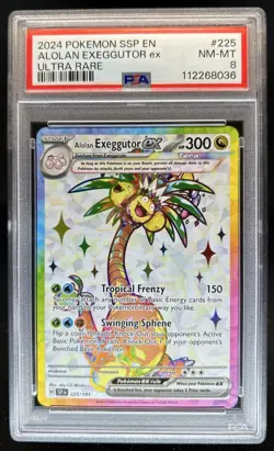 2024 Pokemon Surging Sparks Alolan Exeggutor Ex #225/191 PSA 8 - Image 1