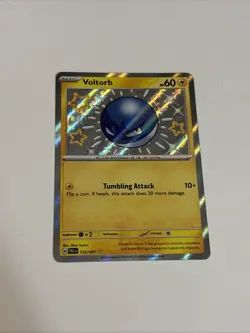 Voltorb 133/091 Paldean Fates Shiny Holo Rare Pokemon TCG Card NM Condition - Image 1