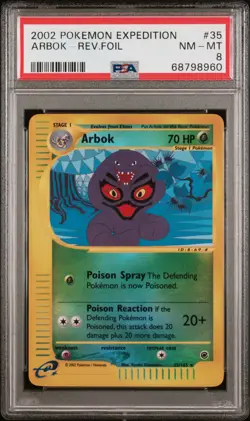 Pokemon TCG Arbok Expedition 035/165 Reverse Holo Rare PSA 8 - Image 1