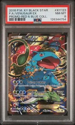 2016 POKEMON XY BLACK STAR PROMO #XY123 FULL ART/VENUSAUR EX PSA 8 - Image 1