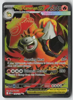 Mega Camerupt ex 156/132 Ultra Rare Mega Evolution Pokemon Near Mint - Image 1