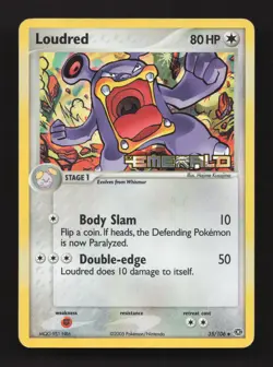 Loudred 35/106 Uncommon Emerald Pokemon Reverse Holo Lightly Played - Image 1