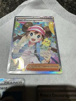 Pokemon TCG Holo Ultra Rare Rosa’s Encouragement Trainer Full Art Plus Bonus - Image 3