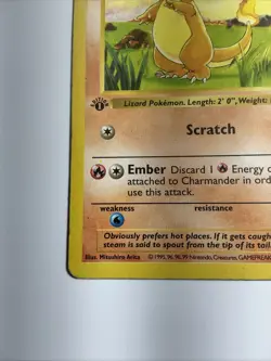 Charmander 046/102 Base Set (Shadowless) Regular 1st Edition Rare Pokemon Card - Image 3