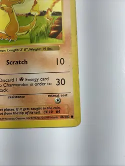 Charmander 046/102 Base Set (Shadowless) Regular 1st Edition Rare Pokemon Card - Image 4