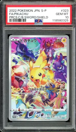 - PSA 10 - Pikachu 323/S-P Sword & Shield Promos Holo (Japanese Pokemon) - Image 1