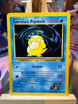 Sabrina's Psyduck 99/132 Common Gym Challenge Pokemon LP - Image 1