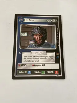Star Trek CCG Personnel Hirogen Jetarn Black Boarder Voyager Card - Image 1