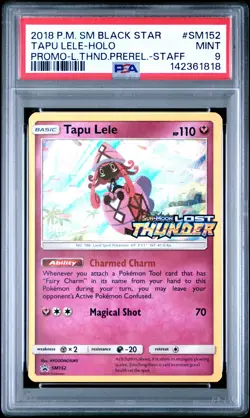 2018 POKEMON SM BLACK STAR PROMO #SM152 TAPU LELE-HOLO PSA 9 - Image 1