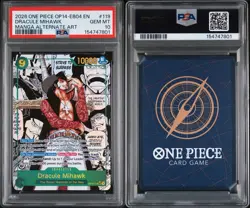 2026 One Piece Azure Sea's Seven Dracule Mihawk Manga Alt Art #OP14-119 PSA 10 - Image 3