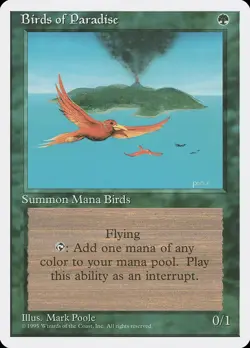 MTG Birds of Paradise 4th Edition 1995 Rare M/NM Vintage Magic the Gathering - Image 1