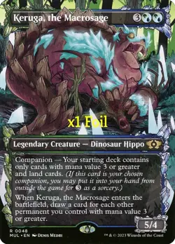 MTG Foil Borderless MOM: Multiverse Legends MUL Keruga, the Macrosage MINT - Image 1