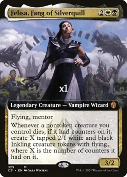 MTG Borderless Commander 2021 C21 Felisa, Fang of the Silverquill MINT - Image 1