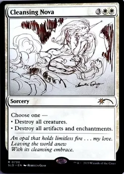 2023 MTG Magic the Gathering Secret Lair Sketch #730 Cleansing Nova Rare White - Image 3