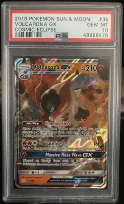 PSA 10 Volcarona GX 35/236 2019 Pokemon Sun & Moon Cosmic Eclipse - Image 1
