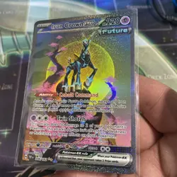 2024 Pokemon SV Temporal Forces TEF EN Iron Crown ex #206/162 see pics ink dots - Image 2