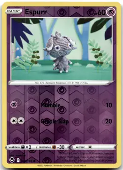 Espurr 081/195 Common Silver Tempest Pokemon Asako Ito Reverse Holo Near Mint - Image 1