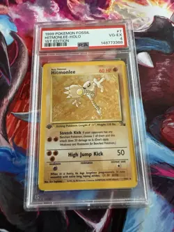 1999 Pokemon Fossil Hitmonlee - Holo #7 PSA 4 - Image 1