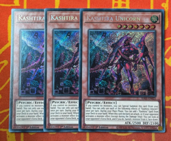 YUGIOH KASHTIRA UNICORN SECRET RARE NM RA05-EN025 x3 PLAYSET - Image 1