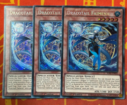YUGIOH DRACOTAIL FAIMENA SECRET RARE NM RA05-EN035 x3 PLAYSET - Image 1