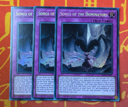 YUGIOH SONGS OF THE DOMINATORS SECRET RARE NM RA05-EN081 x3 PLAYSET - Image 1