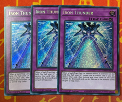 YUGIOH IRON THUNDER SECRET RARE NM RA05-EN079 x3 PLAYSET - Image 1