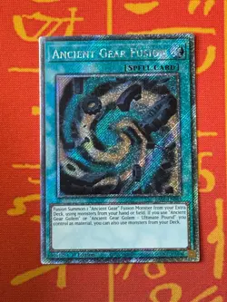 YUGIOH ANCIENT GEAR FUSION PLATINUM SECRET RARE NM RA05-EN063 - Image 1